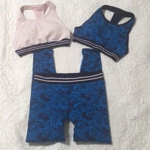 Fabletics seamless set (1 legging and 2 bras)